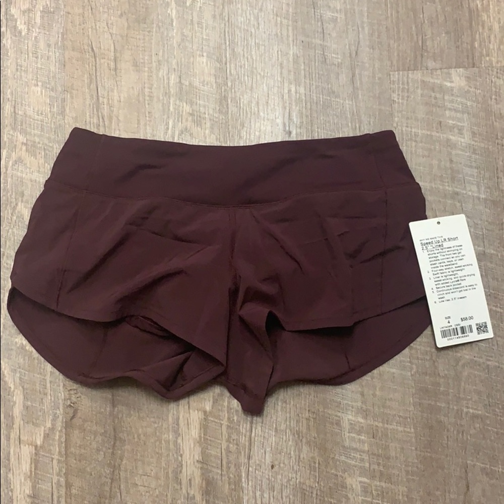 Lululemon speed up shorts size 4